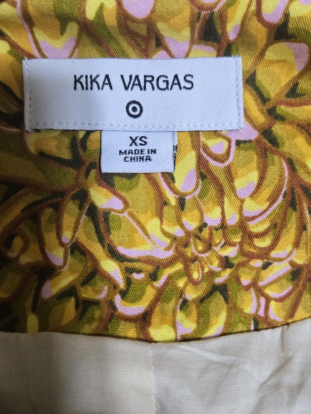 Kika Vargas Size XS Yellow/Gold Lightly Quilted Crop Jacket, Ric Rac Details